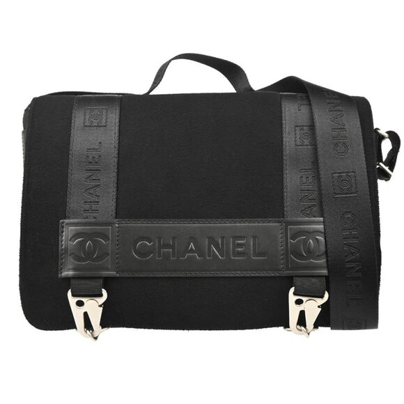 Chanel Black Felt Nylon Sport Line 2way Handbag 165629 - Picture 1 of 10